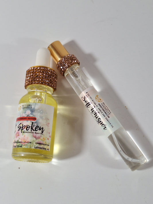 Soft Spoken Body Oil + Soft Whisper Room/Body Spray Mini-Bundle