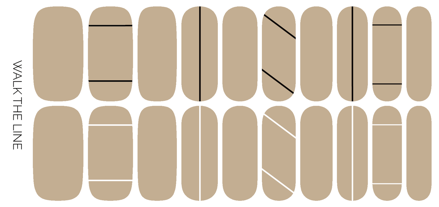 Walk The Line | Neutral Beige Black & White Stripe Nail Wrap