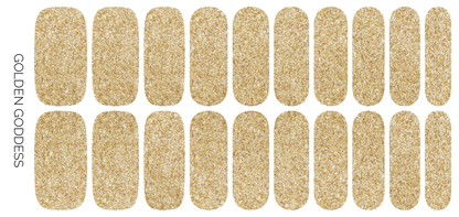Golden Goddess | Sparkling Gold Glitter Nail Polish Stickers